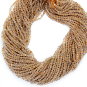 Golden Rutile Micro Faceted Rondelle Beads, (GRUTL-2.5FRNDL) - Beadspoint