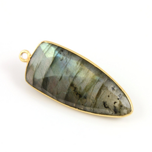 Labradorite Arrowhead Bezel Drop, (BZC9050/LAB) - Beadspoint