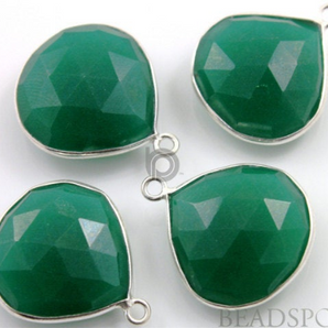 Green Onyx Faceted Pear Shape Bezel, (SSBZ7026) - Beadspoint