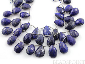 Lapis Lazuli Large Faceted Pear Drops,2 Pieces, (2LAP12x16PEAR) - Beadspoint
