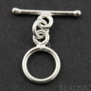 Sterling Silver  Plain Toggle Clasp,(SS/1051) - Beadspoint