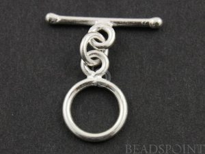 Sterling Silver  Plain Toggle Clasp,(SS/1051) - Beadspoint