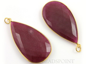 Dyed Ruby Faceted Pear Bezel, (BZC7329) - Beadspoint