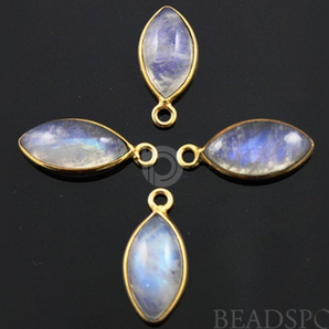 Rainbow Moonstone Smooth Marquise Bezel, (RNM10x22) - Beadspoint