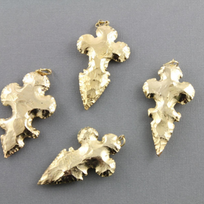 Gold Jasper Cross Electroplated Pendant, (BZC9074) - Beadspoint