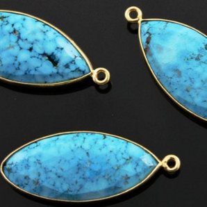 Blue Turquoise Marquise Shape Bezel, (BZC7099) - Beadspoint