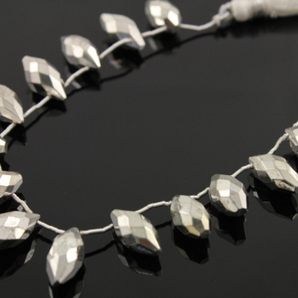 Pyrite Silver Faceted Marquise Drops, (PY/MQS/7x16 - 8x18 - Beadspoint