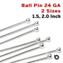Sterling Silver 24 GA Ball Head Pin (SS/B24)