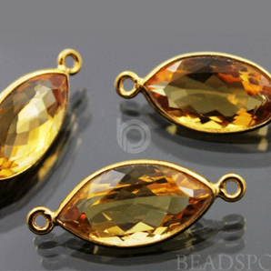 Brazilian Citrine Faceted Marquise Connector,(CIT001) - Beadspoint