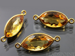 Brazilian Citrine Faceted Marquise Connector,(CIT001) - Beadspoint