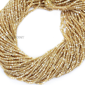 Mother Of Pearl Roundel Micro Faceted Rondelle Beads(MOP-2.5FRNDL) - Beadspoint