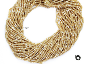 Mother Of Pearl Roundel Micro Faceted Rondelle Beads(MOP-2.5FRNDL) - Beadspoint