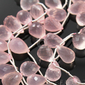 Rose Quartz Medium Faceted Tear Drop,  (RQ8x12TEAR) - Beadspoint