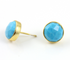 Turquoise Ear Studs w/ Ear Nuts ,1Pair, (ST/TURQ/01)
