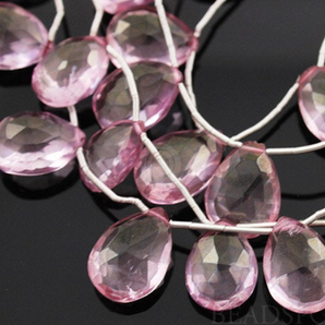 Pink Amethyst Faceted Pear Shape Drops,4 Pieces, (4PAM12x16PEAR) - Beadspoint