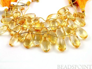 Warm Honey Citrine Faceted  Pear Drops, (CITLRGPear) - Beadspoint