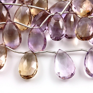 Ametrine Faceted Pear Drop,  (AME/PR/10x16) - Beadspoint