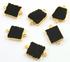 Black Onyx Electroplated Square Connector,(9053/CNT/BLACK)