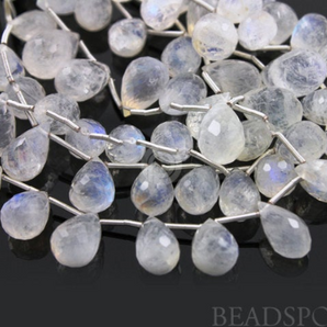 Rainbow Moonstone Small Faceted Tear Drops, (MNS8x10TEAR) - Beadspoint