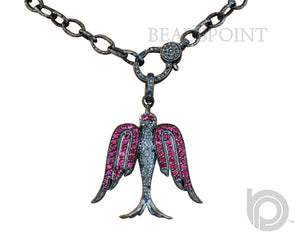 Pave Diamond Ruby Bird Pendant -- DP-1741 - Beadspoint
