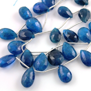 Neon Blue Apatite Faceted Pear drop, (APT/PR/9X12-10X15) - Beadspoint