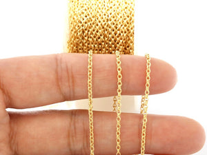 14K Gold Filled Double Links Oval Cable Chain, 2x1.8 mm, (GF-006)