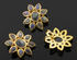 Labradorite Fancy Flower Pendant, Gold Vermeil, 24mm (BZC9006-B)