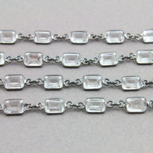 Rock Crystal Chain Connector Bezel, (BC-CRY-125) - Beadspoint