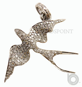 Pave Diamond Dove Pendant --DP-0963 - Beadspoint