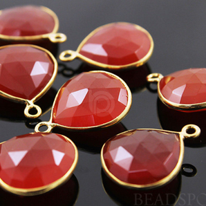 Carnelian Faceted Heart Bezel, (BZC6092) - Beadspoint