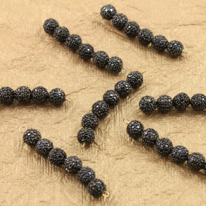 Pave Black Spinel Round Bead, (BLS-BA6) - Beadspoint