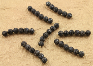 Pave Black Spinel Round Bead, (BLS-BA6) - Beadspoint