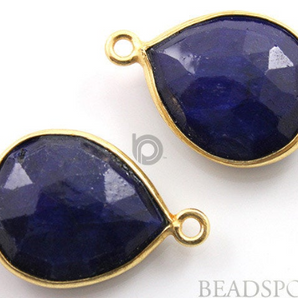 Dyed Sapphire Faceted Baby Pear Bezel, (BZC7393-B) - Beadspoint