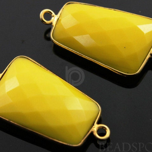 Yellow Turquoise Faceted Fancy Connector, (BZC7387-B) - Beadspoint