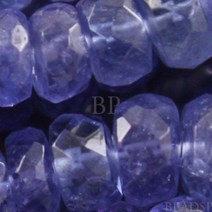 Blue Tanzanite Small Micro Faceted Roundels, 25 PIECES, (25TNZ2-3FRNDL) - Beadspoint