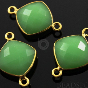 Chrysoprase Faceted Cushion Bezel, (BZC3027) - Beadspoint