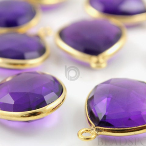 Amethyst Faceted Heart Bezel (BZC7038) - Beadspoint