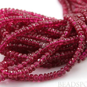 Red Spinel Faceted Rondelle Beads, (RSP3.5-5Frndl) - Beadspoint