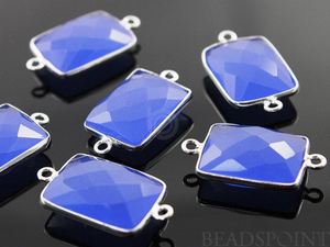 Blue Chalcedony Faceted Chicklet Bezel, (SSBZC7457) - Beadspoint