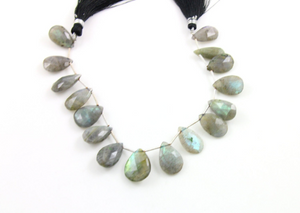 Labradorite Faceted Pear Briolettes Beads, (LAB19x15PR) - Beadspoint
