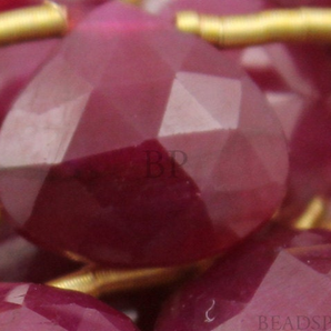 Ruby  Faceted Heart  Drops , 6 Pieces, (Rby6-8Hrt) - Beadspoint