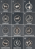 Sterling Silver vintage Inspired Zodiac Signs, w/ Star emblem, Circa-1880  re-production, 4 Finishes, 12 Signs (AF-145)