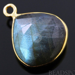 Labradorite Faceted Heart Bezel, (LBZC001) - Beadspoint