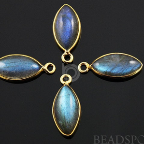 Labradorite Faceted Marquise Bezel, (LABP016) - Beadspoint