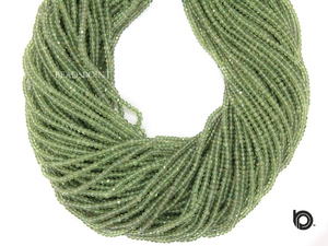 Green Amethyst Micro Faceted Rondelle Beads, (GAMST-2.5FRNDL) - Beadspoint