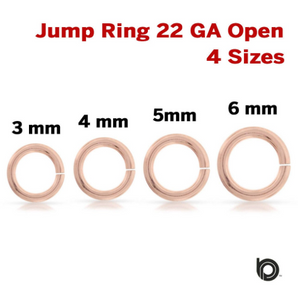 Rose Gold Filled Open Jump Ring, 4 Sizes (RG/JR20O) - Beadspoint