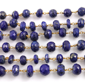 Lapis Faceted Wire Wrapped Rosary, (RS-LAP-172) - Beadspoint