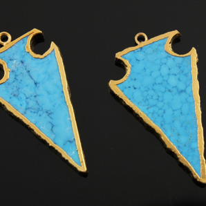 Turquoise Electroplated Arrowhead, (BZC9026/TURQ/SM) - Beadspoint