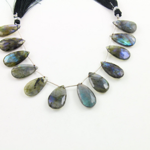 Blue Flashes Labradorite Faceted Pear Briolettes Beads, (LAB29x17PR) - Beadspoint