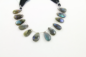 Blue Flashes Labradorite Faceted Pear Briolettes Beads, (LAB29x17PR) - Beadspoint